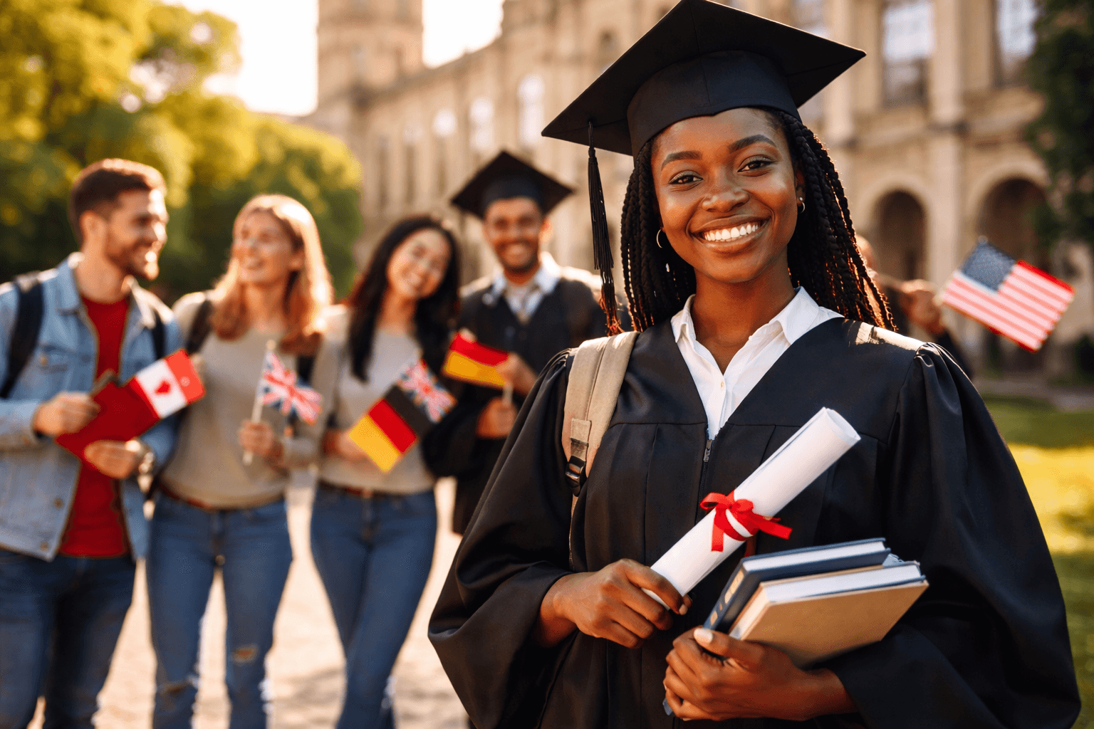 Étudiants préparant un projet d'études à l'international