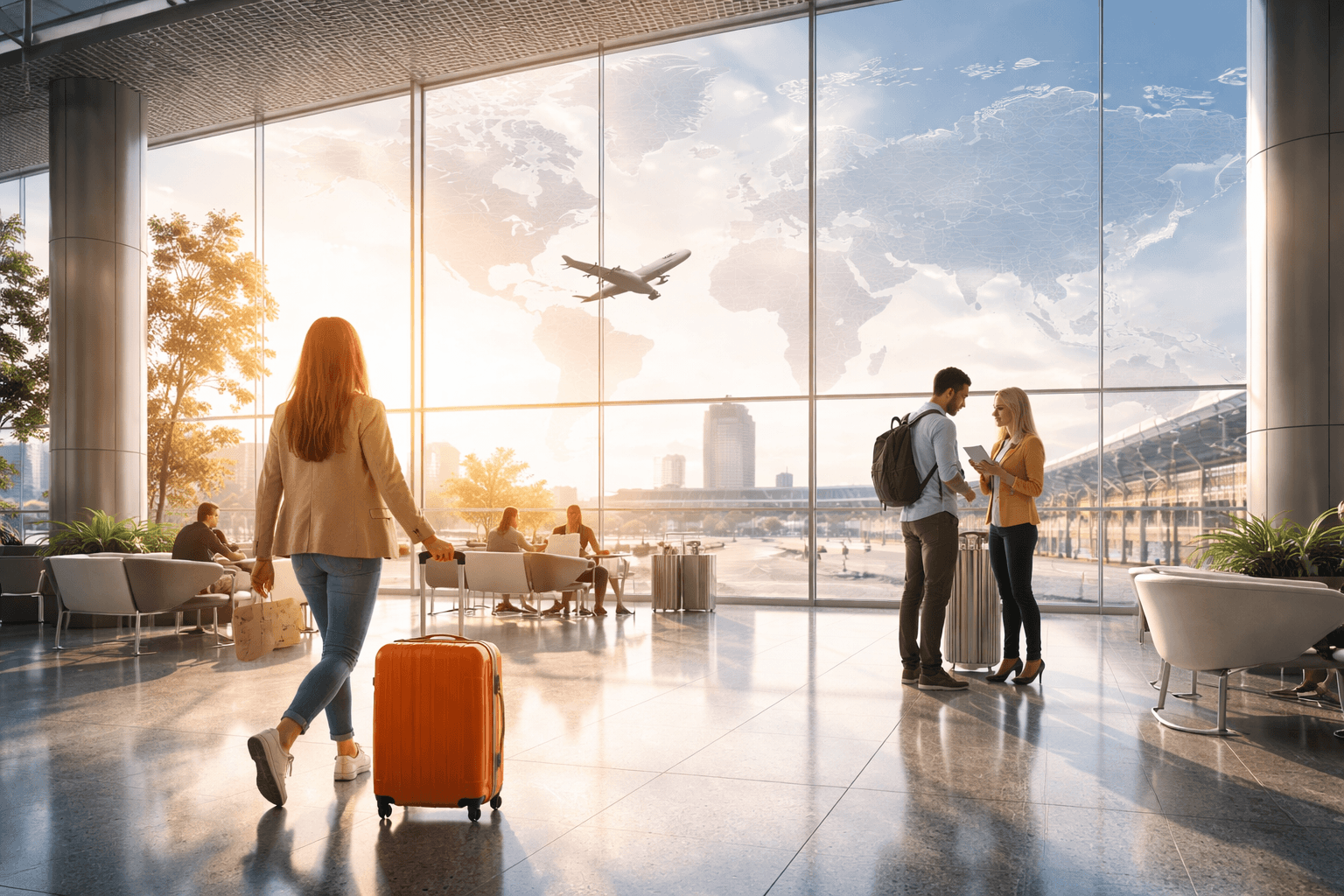 Hall d'aéroport pour projets de visas internationaux